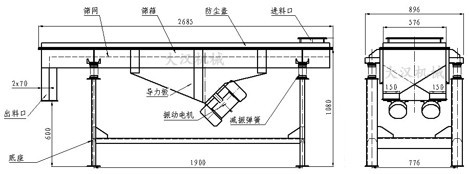 525直線振動篩結(jié)構(gòu)圖 525直線振動篩結(jié)構(gòu)圖