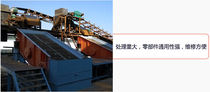 圓振動篩處理量大，零部件通用性強，維修方便。