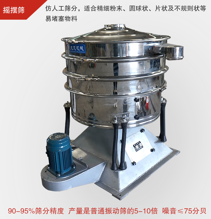 搖擺篩仿照人工篩分，可滿(mǎn)足高精度、高產(chǎn)量篩分要求
